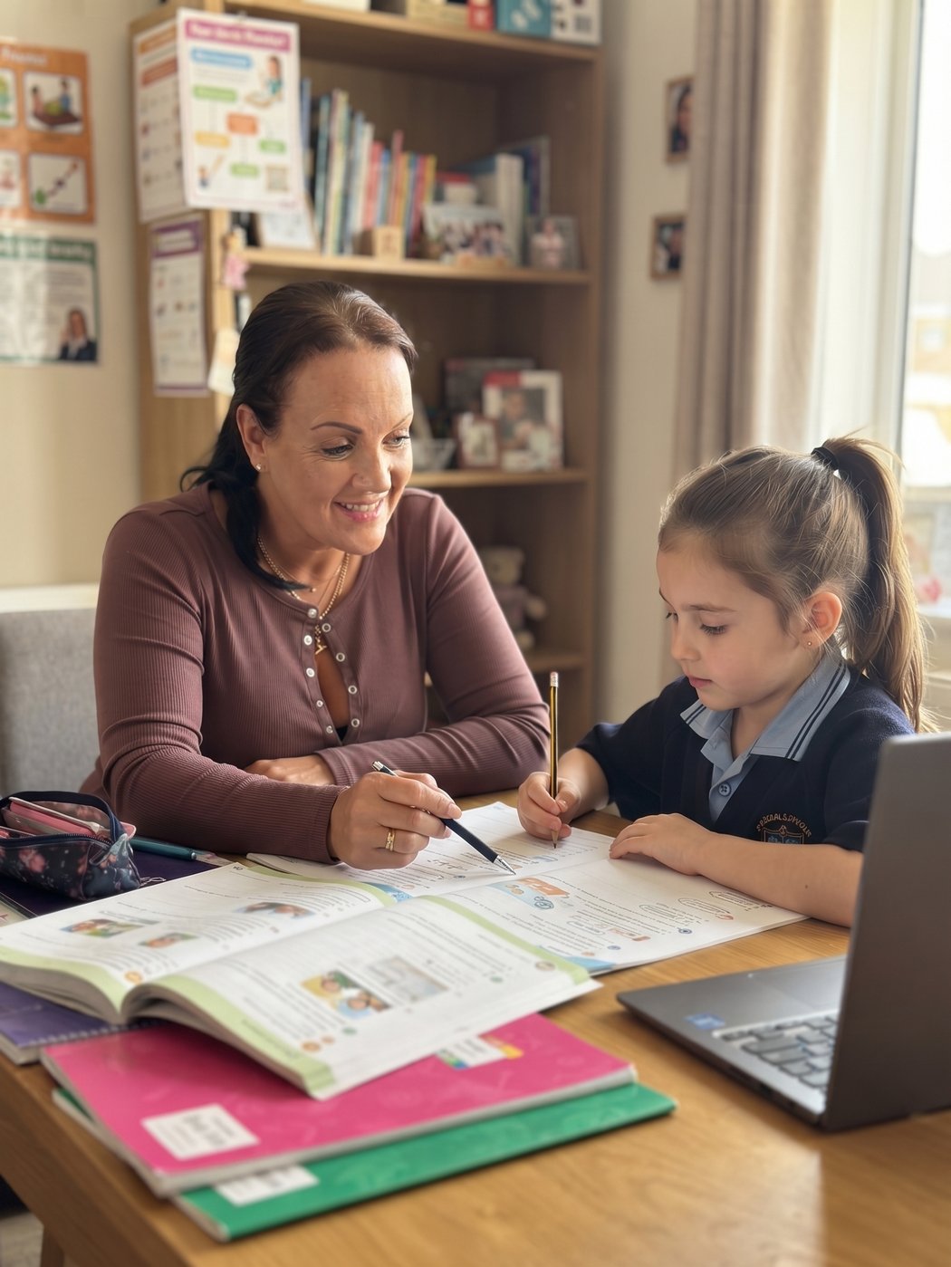 Terri working one-on-one with a student during a tutoring session
